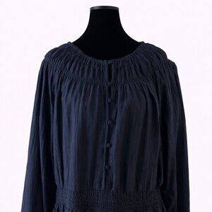 Lane Bryant Navy Long Sleeve Blouse Size 18